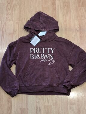 Pretty Brown Things Hooded Sweatshirt - Plum